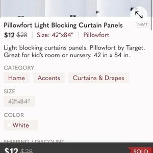 WANTED: Pillowfort clipped dot curtains, 84” long - black and white